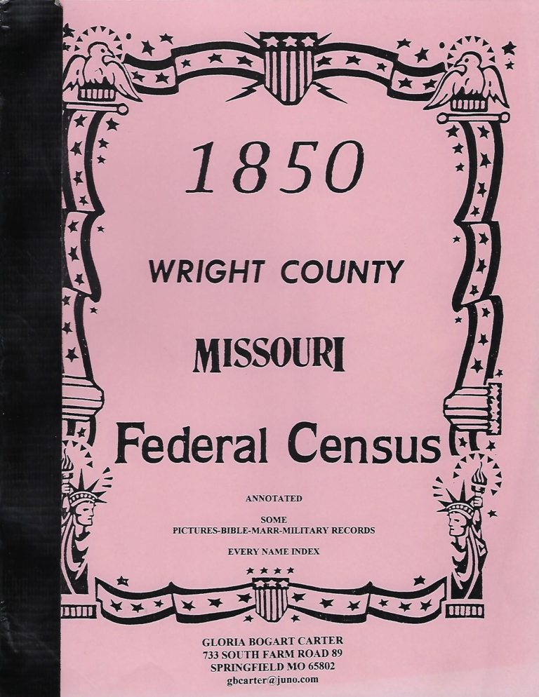 1850 Wright County Missouri Federal Census