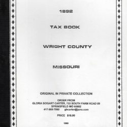 1892 Tax Book Wright County Missouri